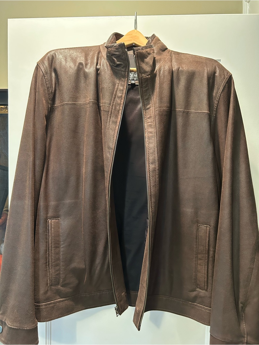 Remy Leather Brown Leather Bomber Jacket
